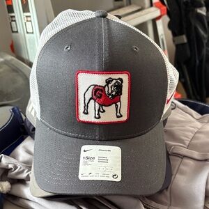 Nike Gray and White Bulldog Hat